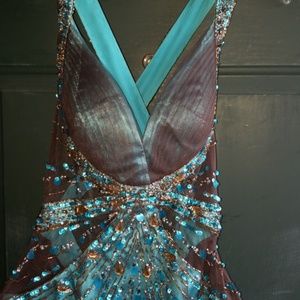 Sequined turquoise mermaid dress